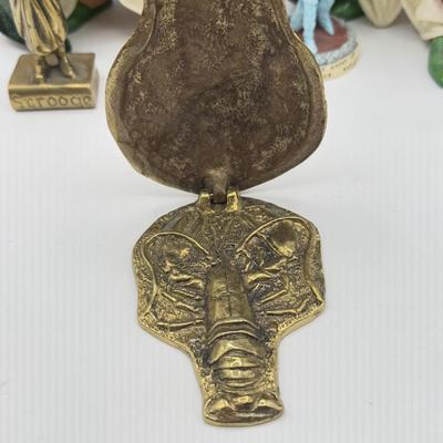 LOT 190L: Kurt S Adler Ebeneezer Scrooges, Brass Jacob Marley / Undigested Lobster Door Knocker & More