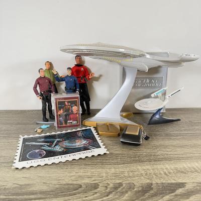 LOT 191L: Star Trek Collection - TNG on DVD, Action Figures, Cards, USS Enterprise & More