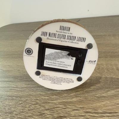 LOT 195L: Hawthorne Village Legend of John Wayne Signature Collection Sculpture # A0485 & A0481 and Bradford Exchange Silver Screen...