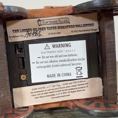 LOT 195L: Hawthorne Village Legend of John Wayne Signature Collection Sculpture # A0485 & A0481 and Bradford Exchange Silver Screen...