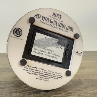 LOT 195L: Hawthorne Village Legend of John Wayne Signature Collection Sculpture # A0485 & A0481 and Bradford Exchange Silver Screen...