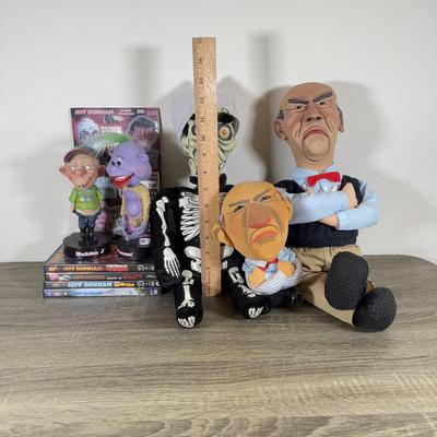 LOT 237L: Jeff Dunham Talking Dolls, Bobbleheads & DVDs