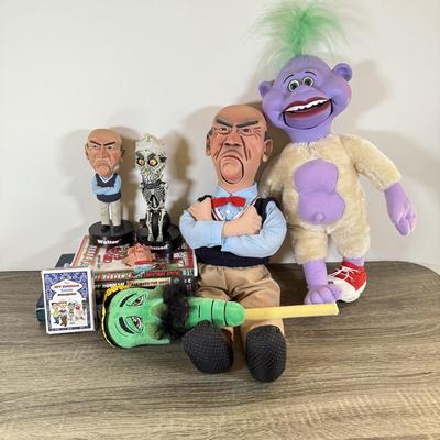 LOT 238L: Jeff Dunham Dolls, Playing Cards, Book, Bobbleheads & DVDs