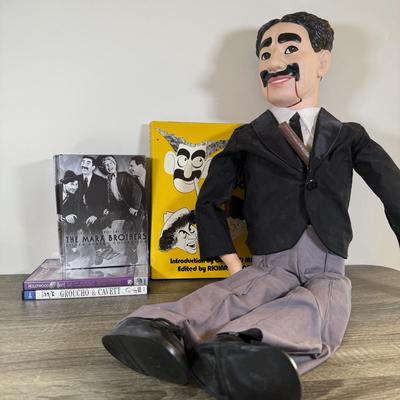 LOT 239L: Groucho Marx 27" Pull String Ventriloquist Dummy Doll w/ Books & DVDs