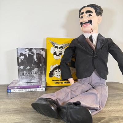 LOT 239L: Groucho Marx 27" Pull String Ventriloquist Dummy Doll w/ Books & DVDs