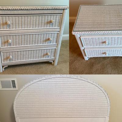 Lexington Furniture Wicker Dresser, Night Stand, Headboard and Bedframe
