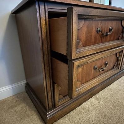 Beautiful Wood Dresser with Two Mirrors