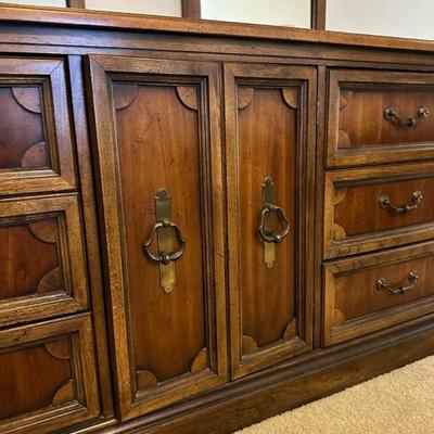 Beautiful Wood Dresser with Two Mirrors