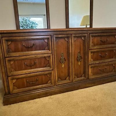 Beautiful Wood Dresser with Two Mirrors