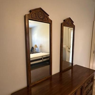 Beautiful Wood Dresser with Two Mirrors