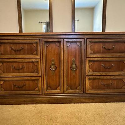 Beautiful Wood Dresser with Two Mirrors