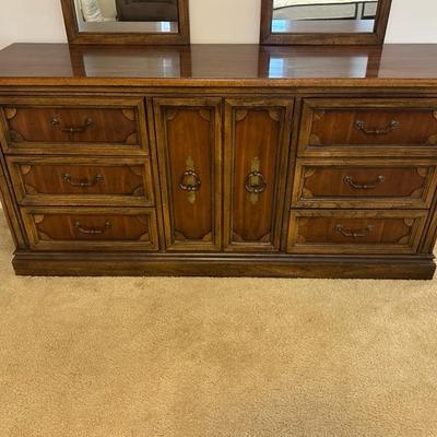 Beautiful Wood Dresser with Two Mirrors