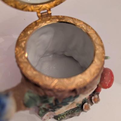 Approx 7" Tall Bunny Rabbit Porcelain Hinged Trinket Box