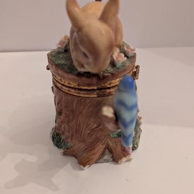 Approx 7" Tall Bunny Rabbit Porcelain Hinged Trinket Box