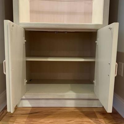 Beautiful Twin Illuminated Display Cabinets