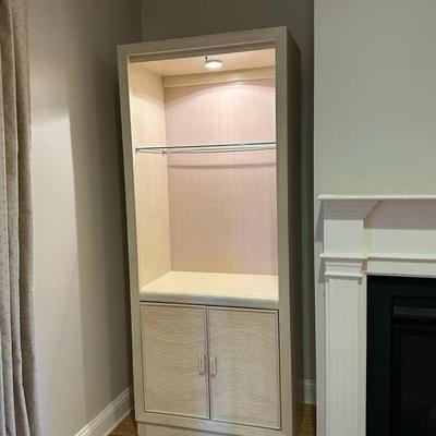 Beautiful Twin Illuminated Display Cabinets