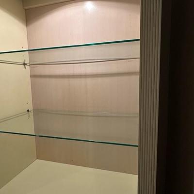 Beautiful Twin Illuminated Display Cabinets