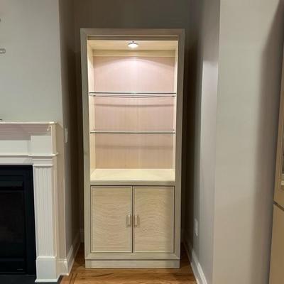 Beautiful Twin Illuminated Display Cabinets
