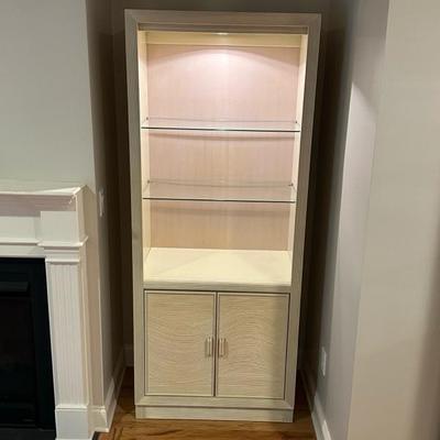 Beautiful Twin Illuminated Display Cabinets