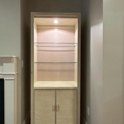Beautiful Twin Illuminated Display Cabinets