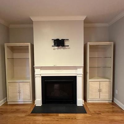 Beautiful Twin Illuminated Display Cabinets