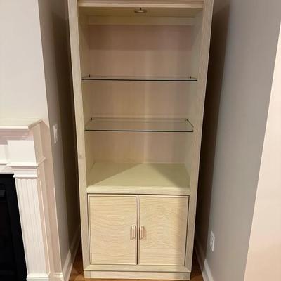 Beautiful Twin Illuminated Display Cabinets