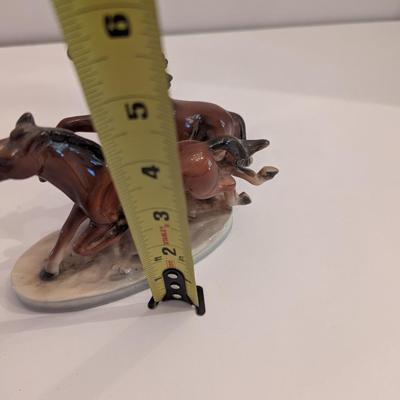 Vintage Porcelain Horse Figurine 5 1/2" x 6" Approx Running Horses