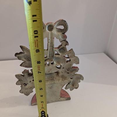 Cast Iron Door Stop Flower Basket