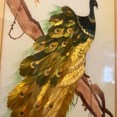 Painted Wheat Stalk Framed Art (O-MG)