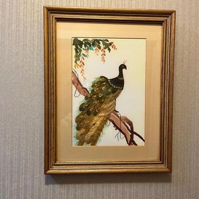 Painted Wheat Stalk Framed Art (O-MG)