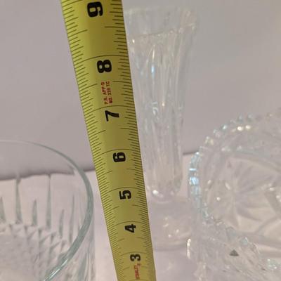 Cut/Pressed Glass Serving Bowls & Vase