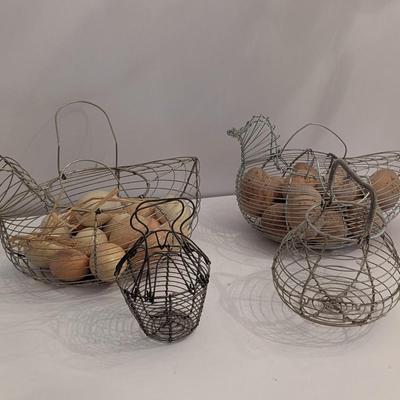 Vintage Wire Egg Gathering Baskets