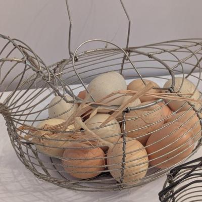Vintage Wire Egg Gathering Baskets