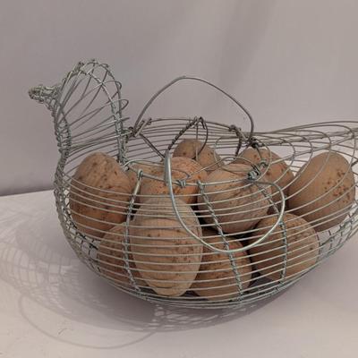 Vintage Wire Egg Gathering Baskets