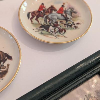 James Kent Old Foley England & Ridgewood China Equestrian Hunting Themed Plates & Mugs & Art