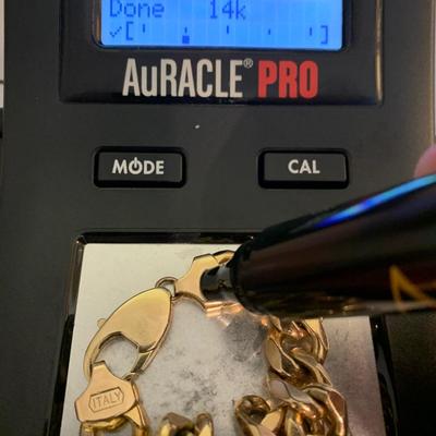 Heavy Aurafin 14k Yellow Gold 9” Italy Chain Link Bracelet - 85 grams !