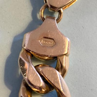 Heavy Aurafin 14k Yellow Gold 9” Italy Chain Link Bracelet - 85 grams !