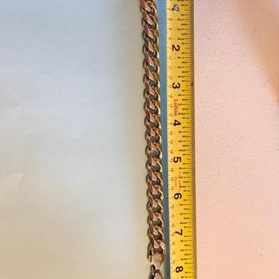Heavy Aurafin 14k Yellow Gold 9” Italy Chain Link Bracelet - 85 grams !
