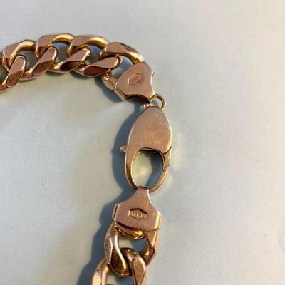 Heavy Aurafin 14k Yellow Gold 9” Italy Chain Link Bracelet - 85 grams !