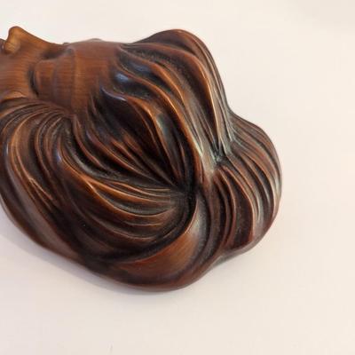 Made In West Germany Cortendorf RS Mid Century Wood Look Woman Wall Mask Pottery