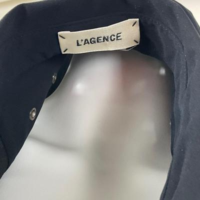 292 L'AGENCE Black Polyester Grommets Patch Pockets Shirt