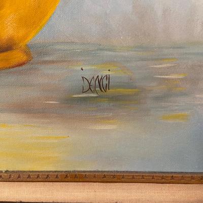 Floral Painting by Denci in Wooden Frame (PB-BM)