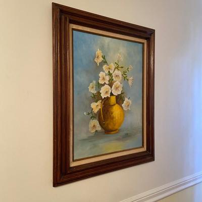 Floral Painting by Denci in Wooden Frame (PB-BM)