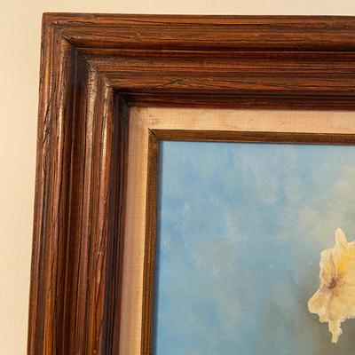 Floral Painting by Denci in Wooden Frame (PB-BM)