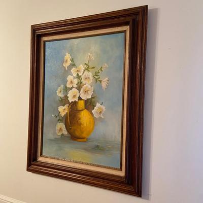 Floral Painting by Denci in Wooden Frame (PB-BM)