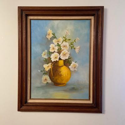 Floral Painting by Denci in Wooden Frame (PB-BM)