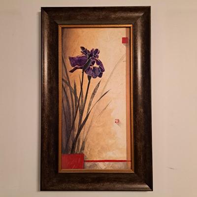 Pair of Framed Textured Iris Prints (PB-SD)