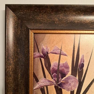 Pair of Framed Textured Iris Prints (PB-SD)
