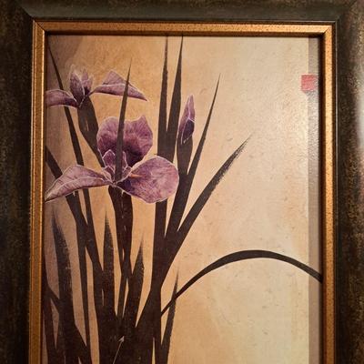 Pair of Framed Textured Iris Prints (PB-SD)