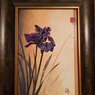 Pair of Framed Textured Iris Prints (PB-SD)